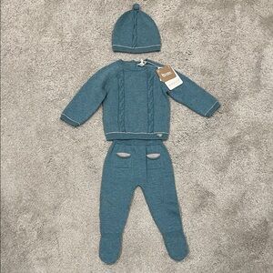 Mayoral NWT Blue Knit Baby Layette Set 4-6 months